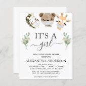 Budget It's a Girl Baby Shower Woodland Eucalyptus (Front/Back)