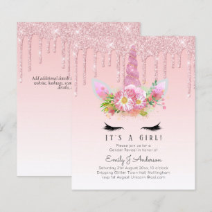 BUDGET It's A Girl Glittery Unicorn Baby Shower