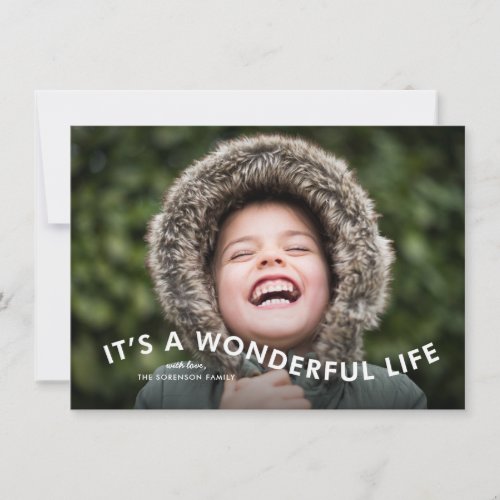 Budget Its a Wonderful Life Curvy Type Photo Holiday Card
