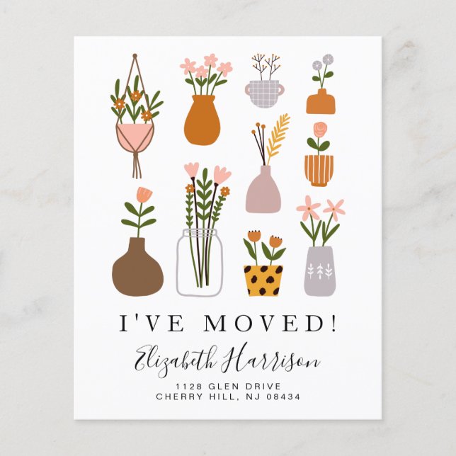 Budget I've Moved Boho Plants Moving Announcement (Front)