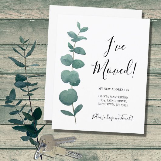 Budget I've Moved Change of Address Eucalyptus