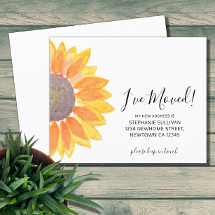 Budget I've Moved Sunflower Announcement Card