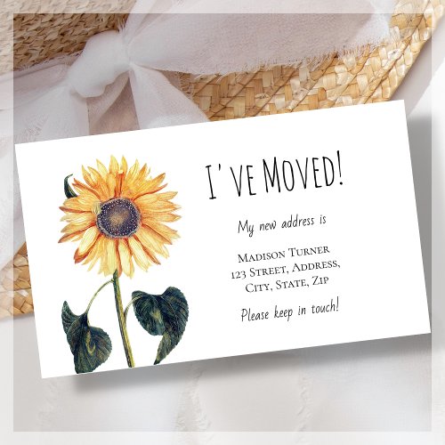Budget Ive Moved Sunflower Announcement Card