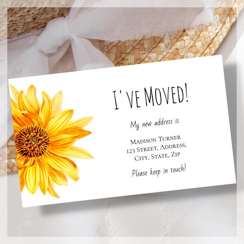 Budget Ive Moved Sunflower Announcement Card