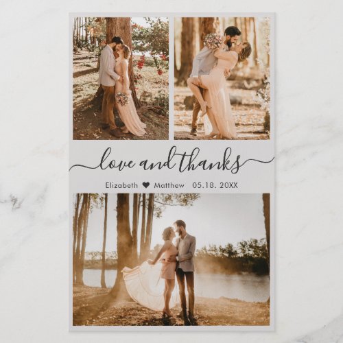 Budget Ivory Photo Collage Wedding Thank You Flyer