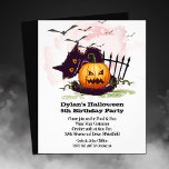 Budget Jack o' Lantern Halloween Birthday Flyer<br><div class="desc">Small 4.5" x 5.6" paper Halloween flyers feature bats in the sky flying above a scared black cat and a creepy leering jack o' lantern. Fun for kid's Halloween birthday invitations, Halloween costume party invitations or any occasion. Printed on value 80 lb semi-gloss cardstock available in 3 sizes. **NO ENVELOPES...</div>