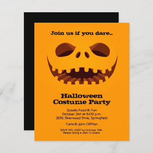 Budget Jack o Lantern Halloween Invitations