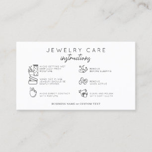 Budget Jewelry Care Instructions Earring Business  Card