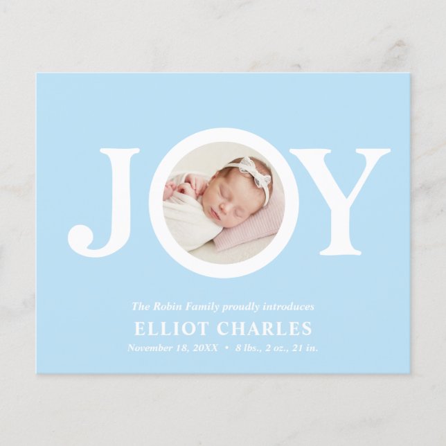 BUDGET Joy Blue CHIC Photo Baby First Christmas  (Front)