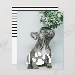 BUDGET Joy Dog Paw Print Christmas Photo Card