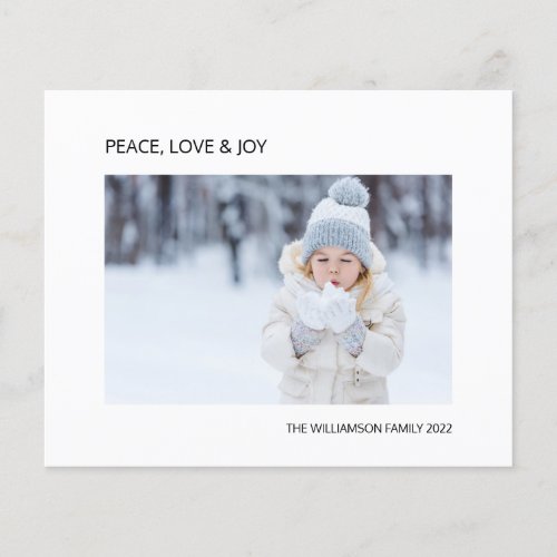 Budget Joy Peace Love Photo Christmas Holiday Card