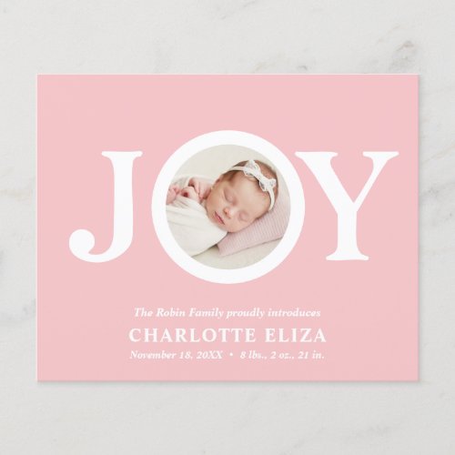 BUDGET Joy Pink CHIC Photo Baby First Christmas 