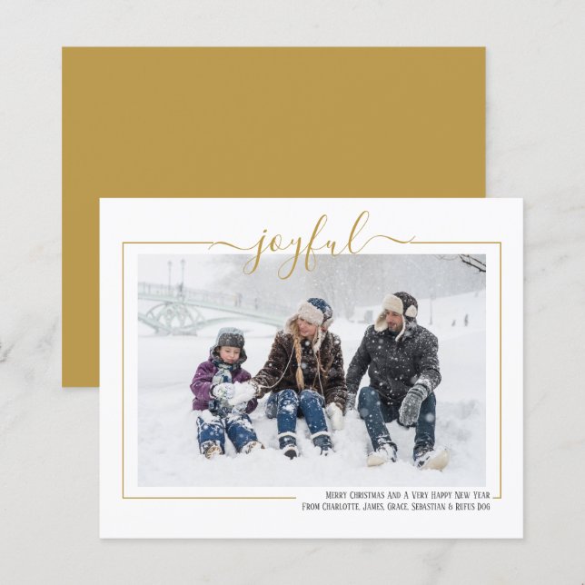 BUDGET Joyful Photo Personalized Christmas Card (Front/Back)