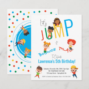 Budget Jump Bounce Play Trampoline Park Birthday Note Card
