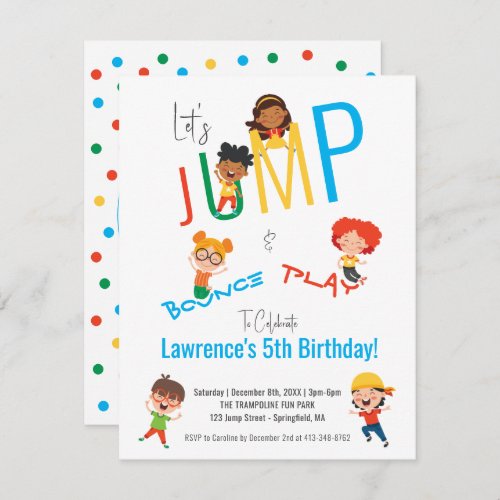 Budget Jump Bounce Play Trampoline Park Birthday Note Card