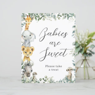 Budget Jungle Animals Baby are Sweet Treat Sign