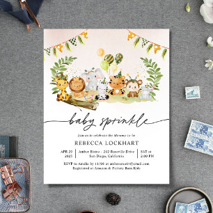 Budget Jungle Party Girl Baby Sprinkle Invitation