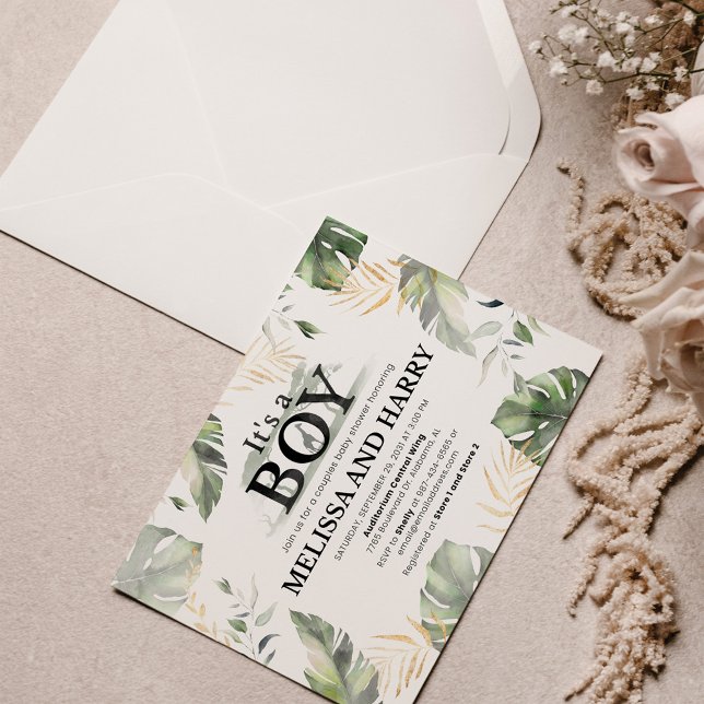 Budget Jungle Safari Giraffe Couple Baby Shower Note Card (Creator Uploaded)