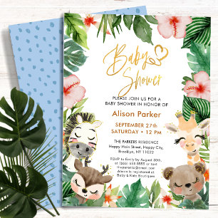 BUDGET Jungle Safari Tropical Greenery Baby Shower Flyer