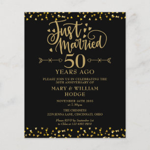 Budget Just Married 50th Anniversary Invitation