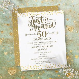 Budget Just Married 50th Anniversary Invitation