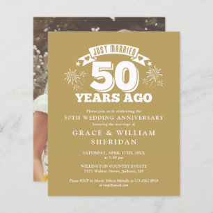 Budget Just Married 50th Anniversary Photo Invite
