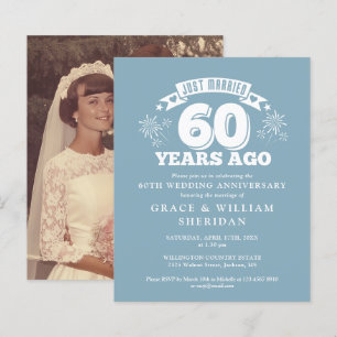Budget Just Married 60th Anniversary Photo Invite