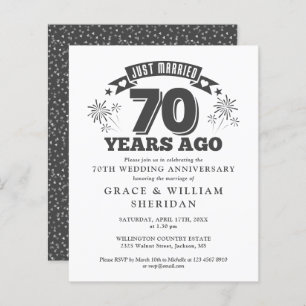 Budget Just Married 70th Anniversary Invitation