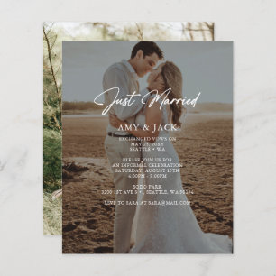 Budget Just Married Photo Wedding Announcement