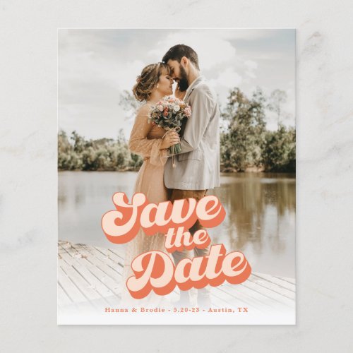 Budget Just Peachy Wedding Save the Date Flyer