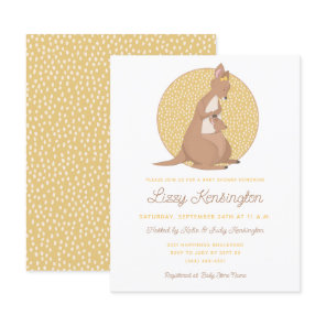 Budget Kangaroo Yellow Baby Shower Invitation