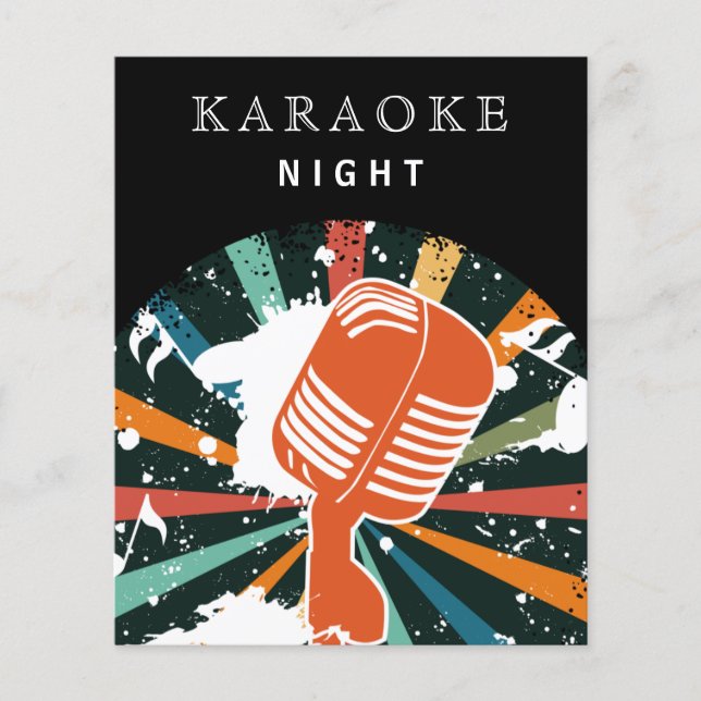 Budget Karaoke Night Party Invitation (Front)