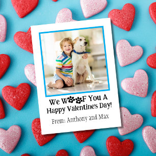 Budget Kids Dog Photo Classroom Valentine's Day Note Card