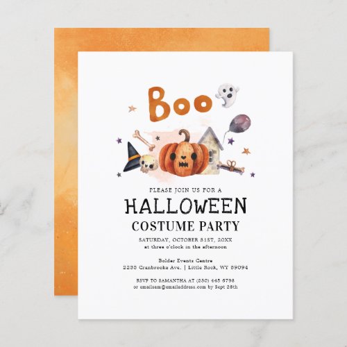 Budget Kids Halloween Costume Party Invitation