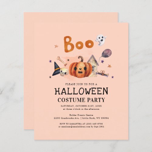 Budget Kids Halloween Costume Party Invitation