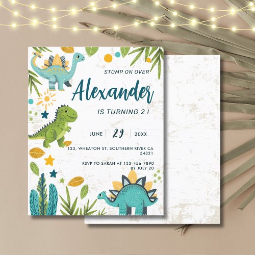 Budget Kids T Rex Dinosaur Birthday Invitation