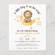 BUDGET King Safari Lion Boy Baby Shower Invitation