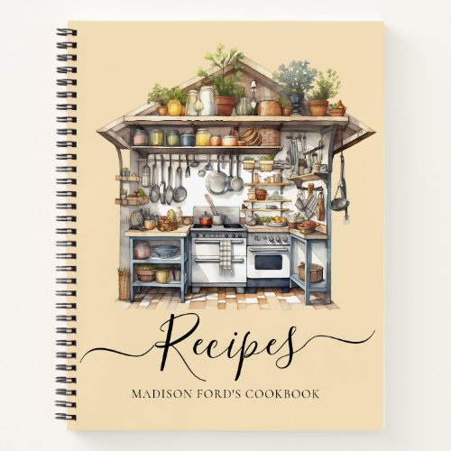 Budget Kitchen Utensil Food Pantry Supplies Recipe Notebook