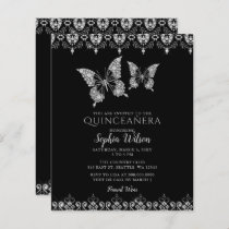 Budget Lace Butterflies Quinceañera Invitation