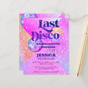 Budget Last Disco bachelorette weekend invitation