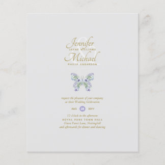 BUDGET  Lavender Butterfly Wedding Invitation