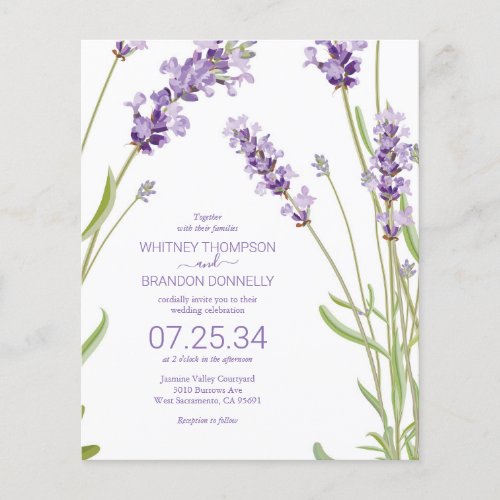 Budget Lavender Floral Wedding Invitation