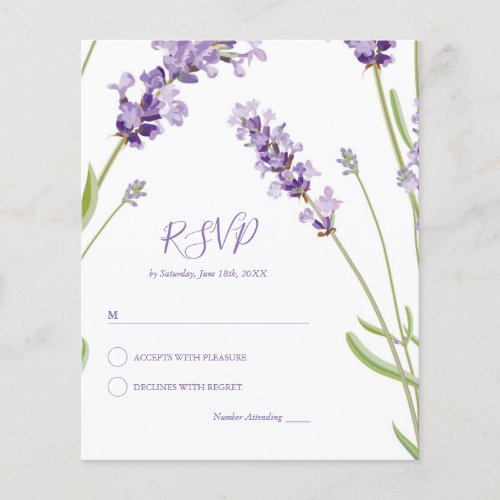Budget Lavender Floral Wedding RSVP