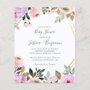 Budget Lavender Pink Floral Baby Shower
