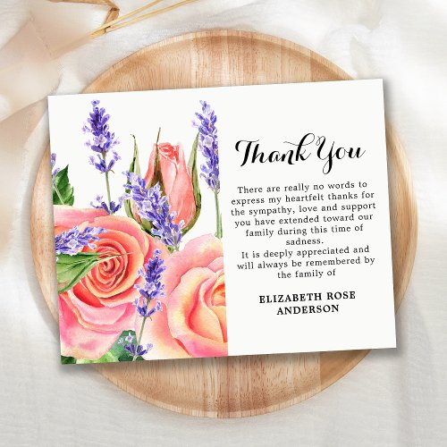Budget Lavender Roses Sympathy Funeral Thank You
