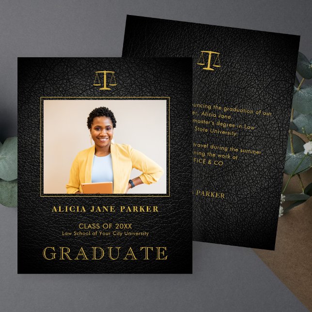 Budget law school graduation photo announcement (Creator Uploaded)