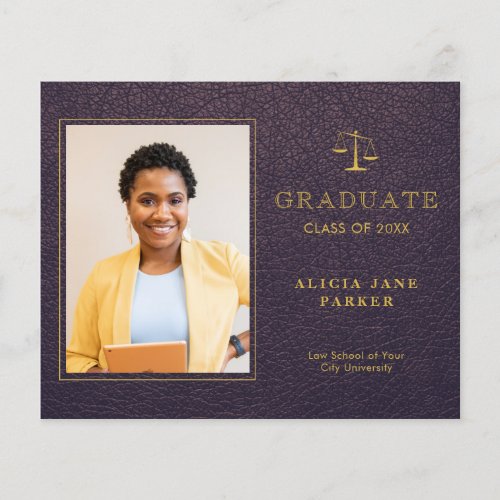 Budget law school graduation photo Announcement Flyer