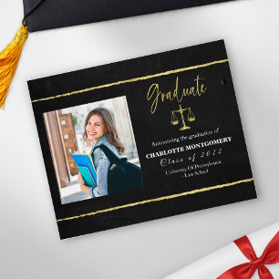 Budget Law School Photo Graduation Announcement