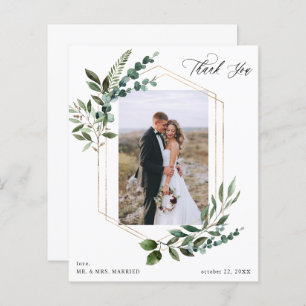 Budget Leaves & Eucalyptus Gold Thank You Photo