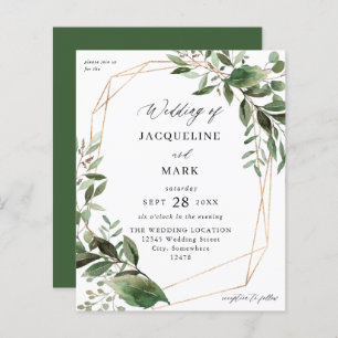 Budget Leaves & Eucalyptus Gold Wedding - Green